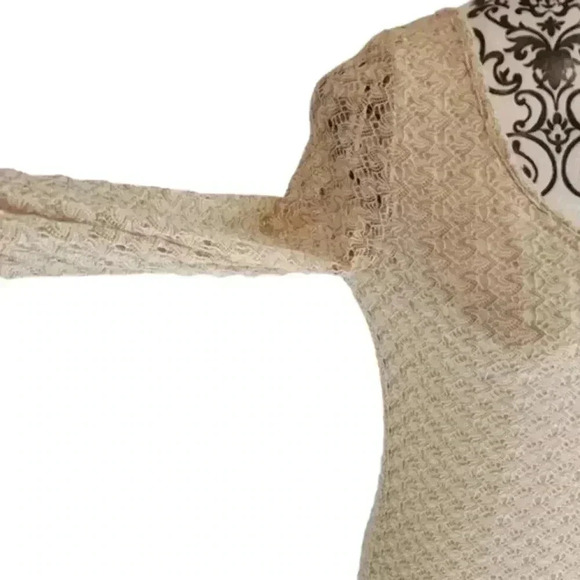 Lucky Brand Dress Retro Crochet Women XS 70s Layers Gold Crochet Fairy Y2K Boho - Picture 7 of 13